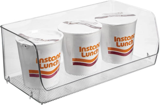iDesign Stackable Open-Front Storage Bins for Kitchen and Pantry Organization - Set of 6 - Clear