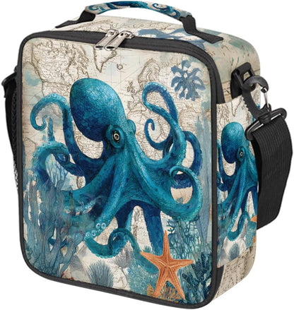 cfpolar Skull Skateboard Lunch Box for Boys Girls, Insulated Lunch Bags for Kids Reusable Mini Cooler Lunch Tote Lunchbox Thermal Meal Tote Kit with Shoulder Strap for Work School Picnic