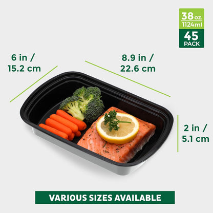 Freshware Meal Prep Containers 1 Compartment Food Storage Containers with Lids, Bento Box, BPA Free, Stackable, Microwave/Dishwasher/Freezer Safe (28 oz), 50 Count (Pack of 1)