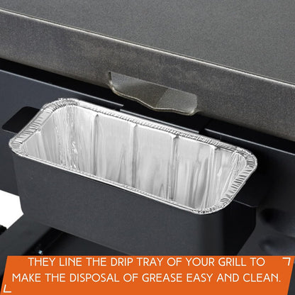 Findful 30-Pack Drip Pans Liners for Blackstone Griddle Accessories, Aluminum Foil Pan Disposable for 17" 22" 28" 36" Blackstone Griddle Drip Tray Holder Grill Rear Grease Catcher Cup