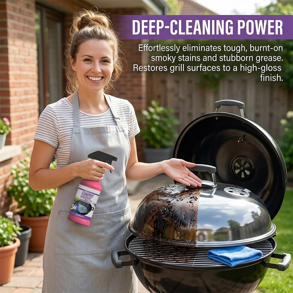 3 PCS BBQ Grill Cleaner Spray: Fast-acting Heavy-duty Grill Degreaser Spray to Remove Grease - Kitchen Cleaner for Stainless Steel, Smoker, Outdoor Kitchen (3)