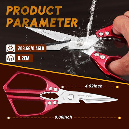 Huusk Kitchen Shears Set, Heavy Duty Poultry Shears, Japanese Kitchen Scissors for Meat, Chicken Bones, and Turkey, Christmas Gifts for Men Women