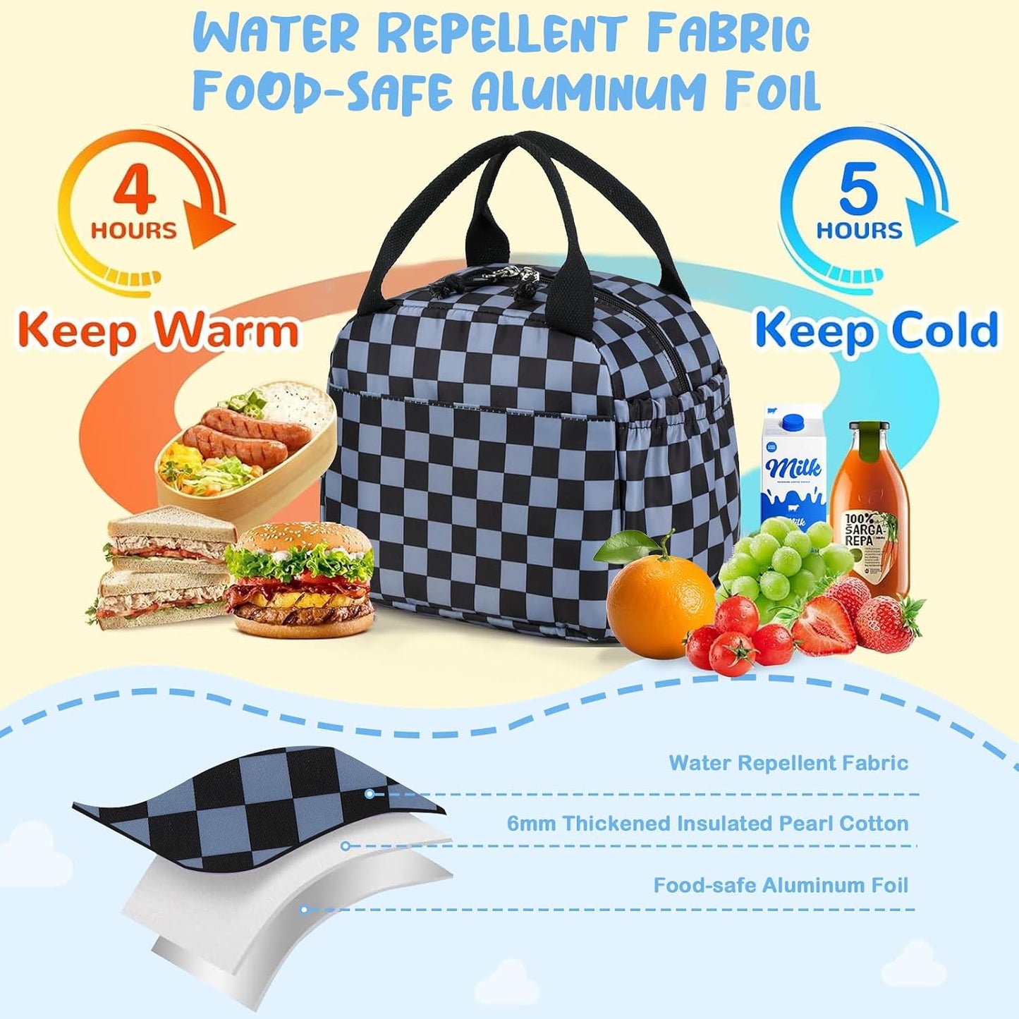 CAMTOP kids lunch bag Cute Insulated lunch box for Boys & Girls Leakproof loncheras for school