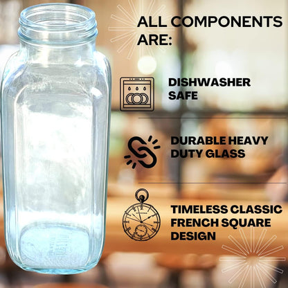 JARMING COLLECTIONS 16oz Glass Spice Shakers with Lids – Large Seasoning Containers with Shaker Tops for Kitchen, Pantry & Herb Storage