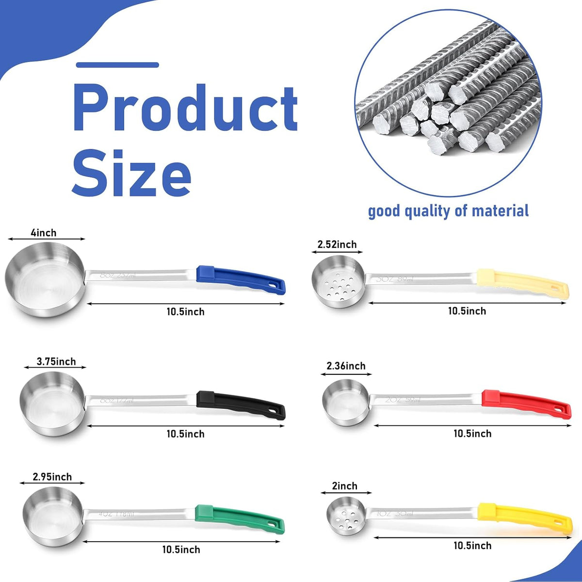 6 Pcs Portion Control Serving Spoon Set, Portion Scoops for Food