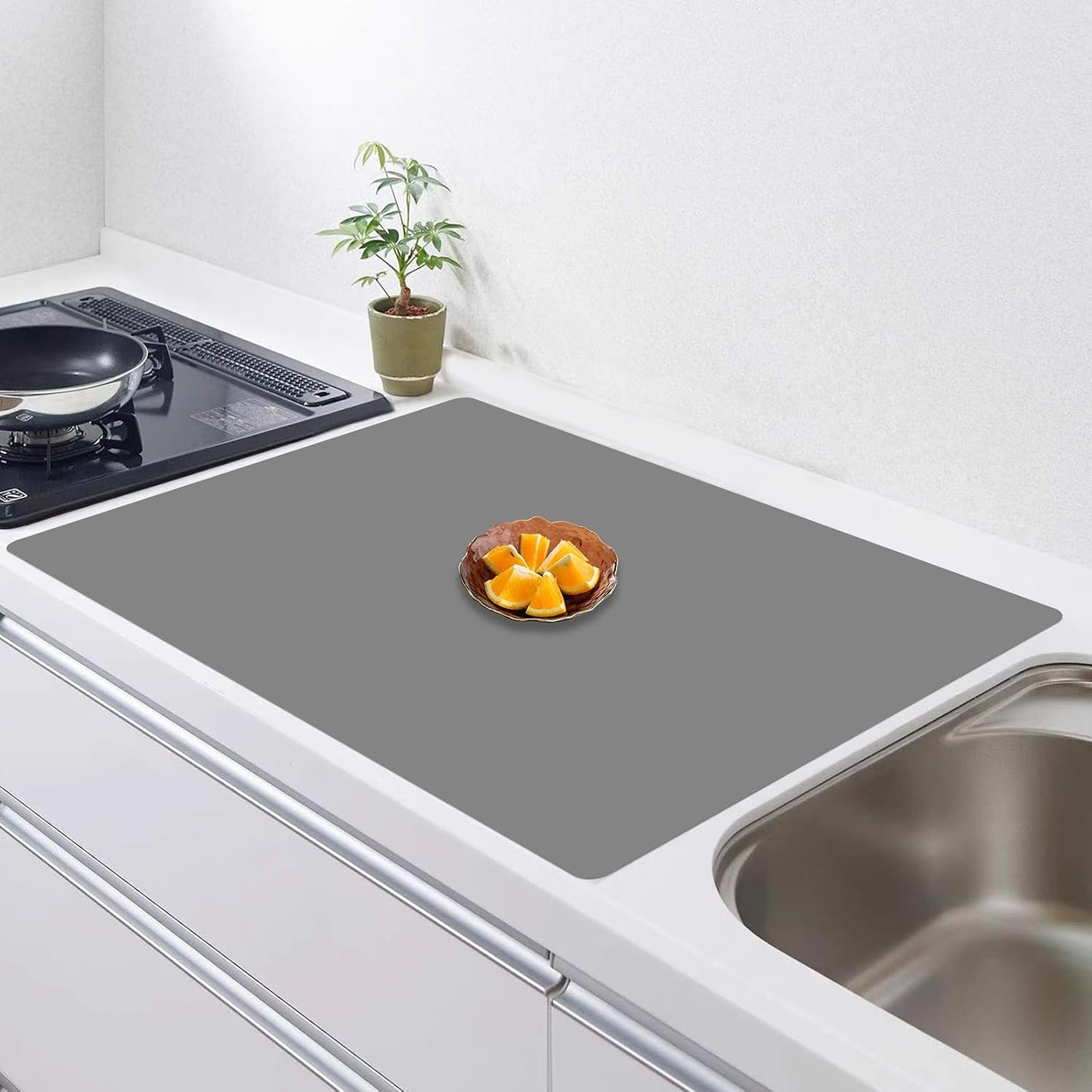 Extra Large Silicone Mat 78.7''x23.6''(200cmx60cm), Large Silicone Mats for Kitchen Counter, Multipurpose Heat Resistant Mat, Waterproof Placemat for Countertop Protector, Black