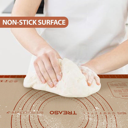 Silicone Pastry Mat, 24" x 16" Dough Mat, Rolling Mat for Baking