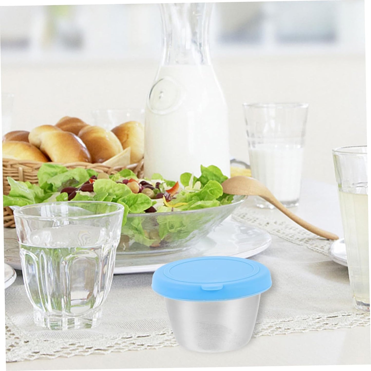 4Pcs Dip Cups with Lids Condiment Containers for Sauces Reusable and Leakproof for Parties Picnics and Meal Prep