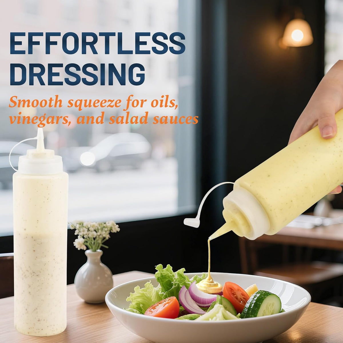 8oz Squeeze Bottles, Sauce Bottles, Squirt Bottle, Salad Dressing Bottle