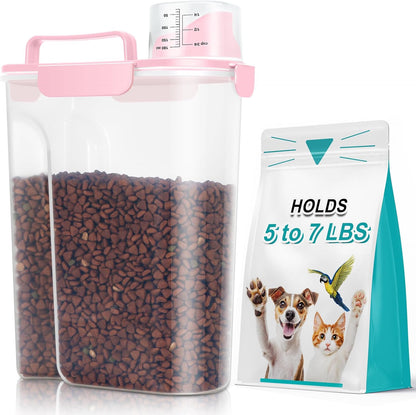 TBMax 10 Lbs Cat Dog Food Storage Container, 2026 Upgraded Large Pouring Container for Pet Food Storage, Bird Seed Dispenser, Portable Travel Kibble Holder -Dark Green