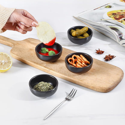 Selamica Ceramic 2.6 OZ Soy Sauce Dish, Set of 6, Matte Black