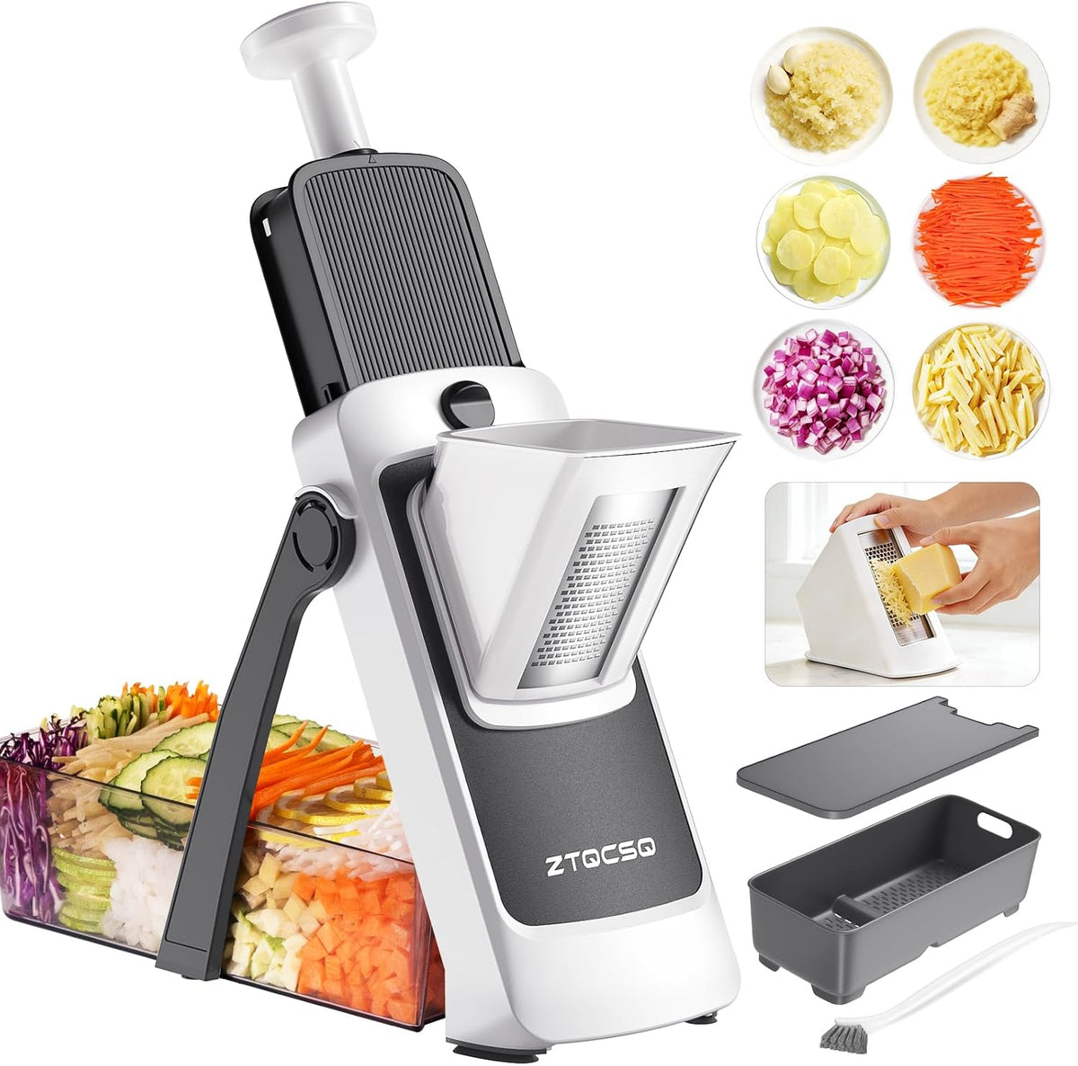Safe Mandoline Slicer for Kitchen, Vegetable & Food Cutter, Easy to Clean