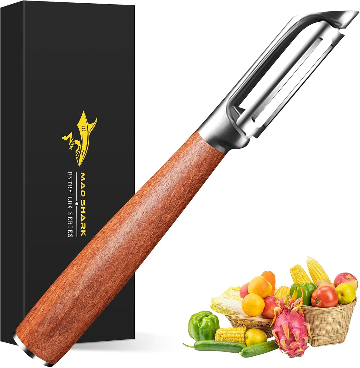 MAD SHARK Vegetable Peeler,Ultra Sharp Y Serrated Blade Peelers for Kitchen