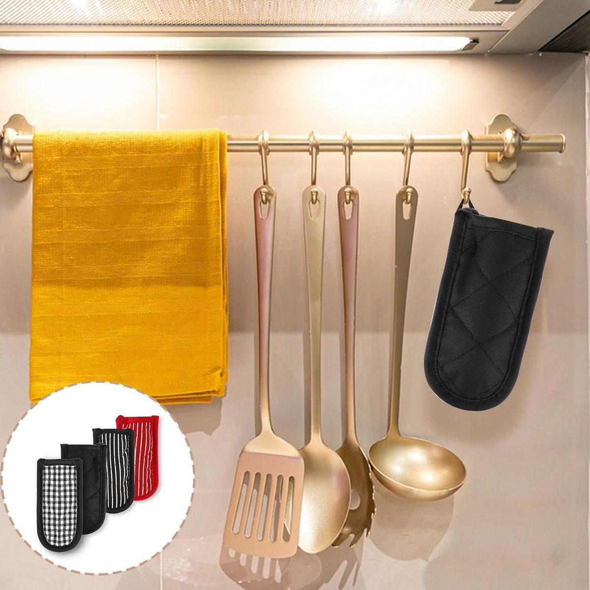 4 PCS Hot Handle Covers, Heat Resistant Pan Handle Sleeve, Machine Washable Handles Mitts Non Slip Cast Iron Skillet Holder Covers for Home Kitchen BBQ Baking Cookware(Classic Styles)