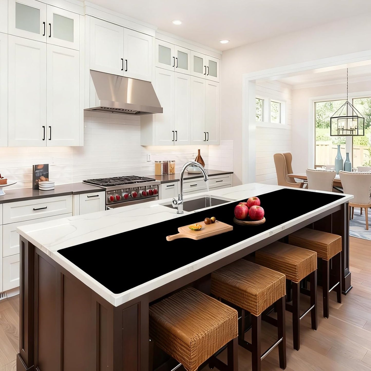 72''x16'' Extra Large Silicone Mat for Kitchen Counter, Heat Resistant Countertop Protector, Non-Slip Waterproof Kitchen Island Mat, Easy to Clean, Light Gray