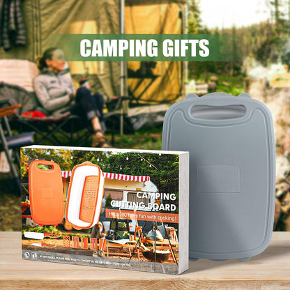9-in-1Collapsible Cutting Board with Colander Wash Basket Camping RV Gift