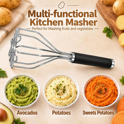 Stainless Steel Potato Masher Kitchen Tools for Potatoes, Veggies, Eggs