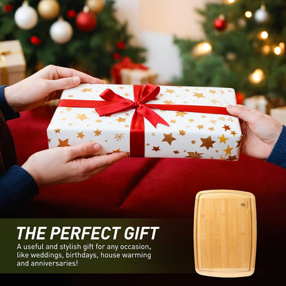 3 Packs Bamboo Cutting Board Set with Non Slip Feet and Over Sink Nice Solid Thick Wood Juice Groove Chopping Board Extra Large Big Small Best Hardwood Kitchen Counter Organic Vegetable