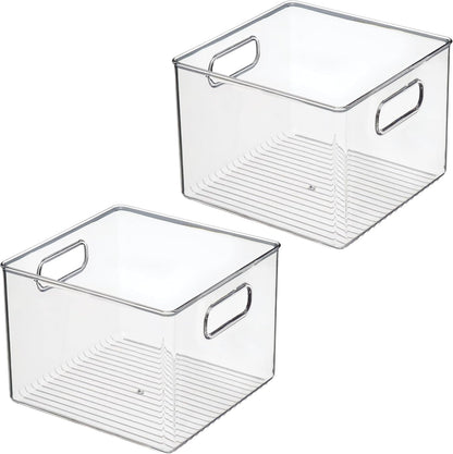 iDesign Pantry Storage Bin with Handles for Kitchen Cabinets or Fridge - Clear - Made in USA