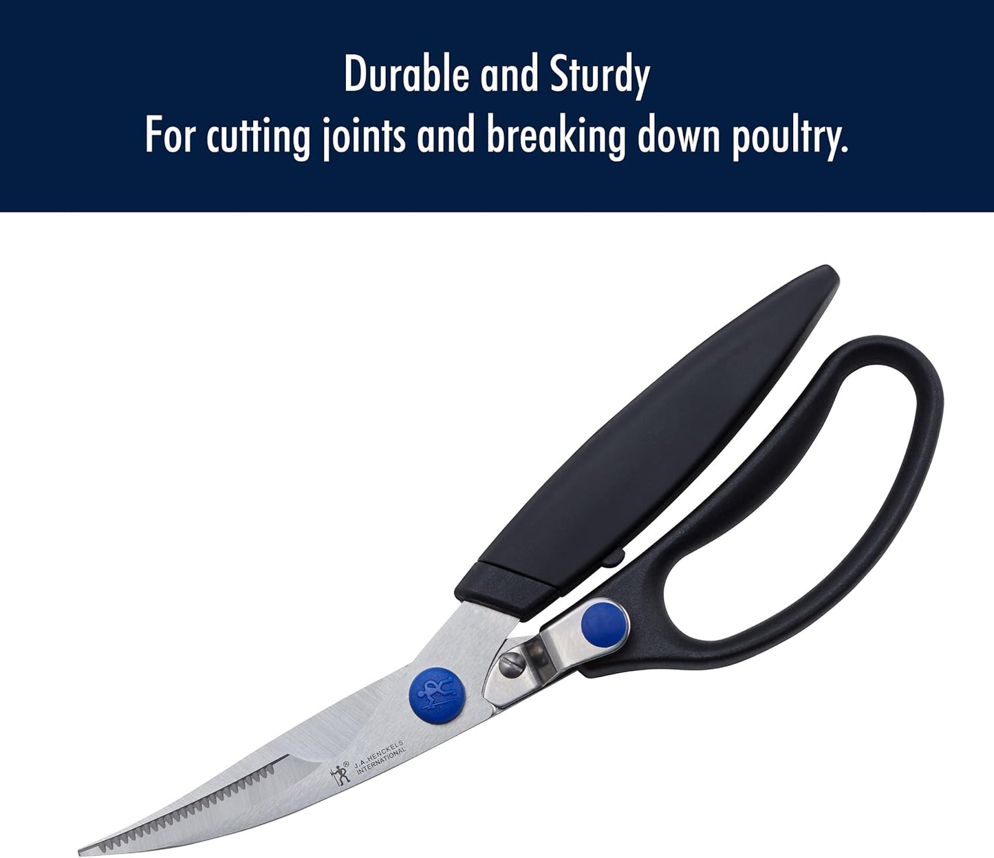 HENCKELS Kitchen Shears, Made in Japan, Kitchen Scissors, Multi-Purpose Scissors with Stainless Steel Blades, Built-In Bottle Opener & Soft Grip – Dishwasher Safe