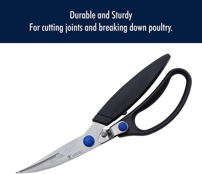 HENCKELS Kitchen Shears, Made in Japan, Kitchen Scissors, Multi-Purpose Scissors with Stainless Steel Blades, Built-In Bottle Opener & Soft Grip – Dishwasher Safe