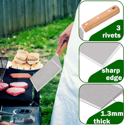 Leonyo Stainless Steel Hamburger Spatulas Turner Heavy Duty, 2 Pack