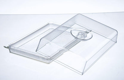 Clear Premium Acrylic Rectanglees Serving Tray with Lid (12.63" x 8.75" x 3.38") Perfect for Parties, Events, & Dining