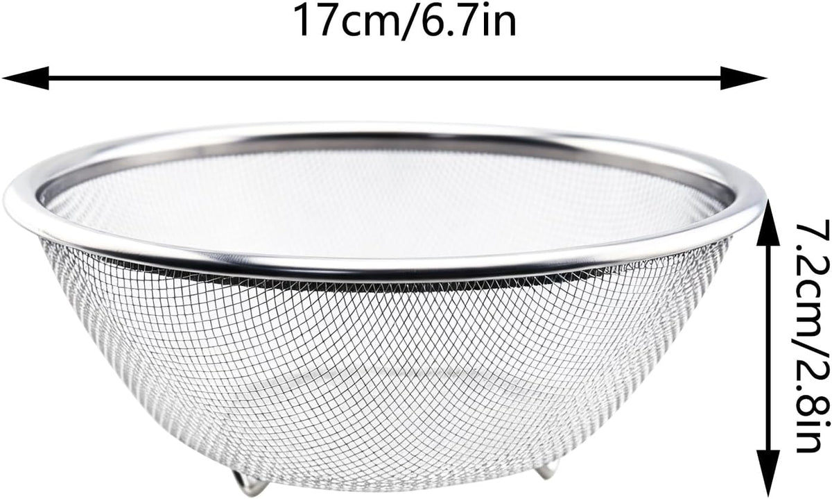 Stainless Steel Mesh Strainer Basket 7in Kitchen Rice Strainer Salad Bowl