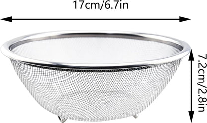 Stainless Steel Mesh Strainer Basket 7in Kitchen Rice Strainer Salad Bowl