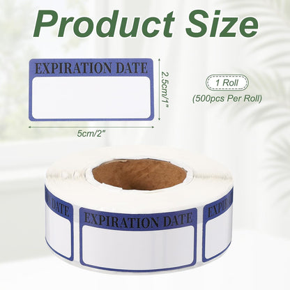PATIKIL 500 Pcs Expired Date Label Stickers Roll, 2 x 1 Inch Removable Inventory Labels Adhesive Food Sticker Roll for Marking Organizing Inventory and Food Container, White and Black