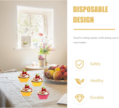 12PCS Silicone Baking Cups: Square Muffin Cupcake Liners Reusable Bakery Molds Supplies Lunch Box Dividers for Home Bakery Baking (Color)