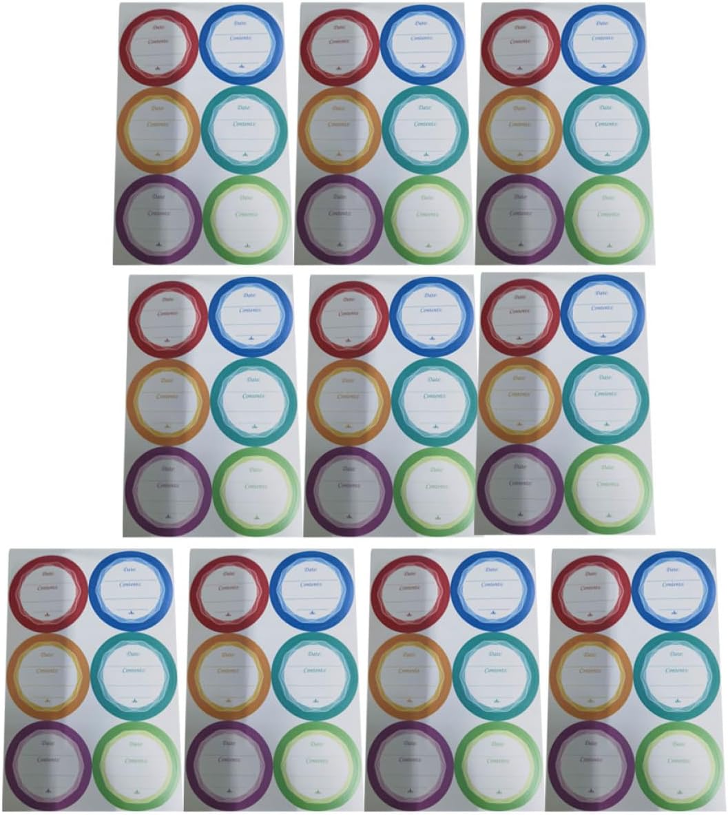 Waterproof Date Labels Stickers 60pcs Removable Blank Food Storage Labels for Jars and Bottles, Multi-Function Kitchen Fridge Organizing Stickers for Meal Prep and Office Use