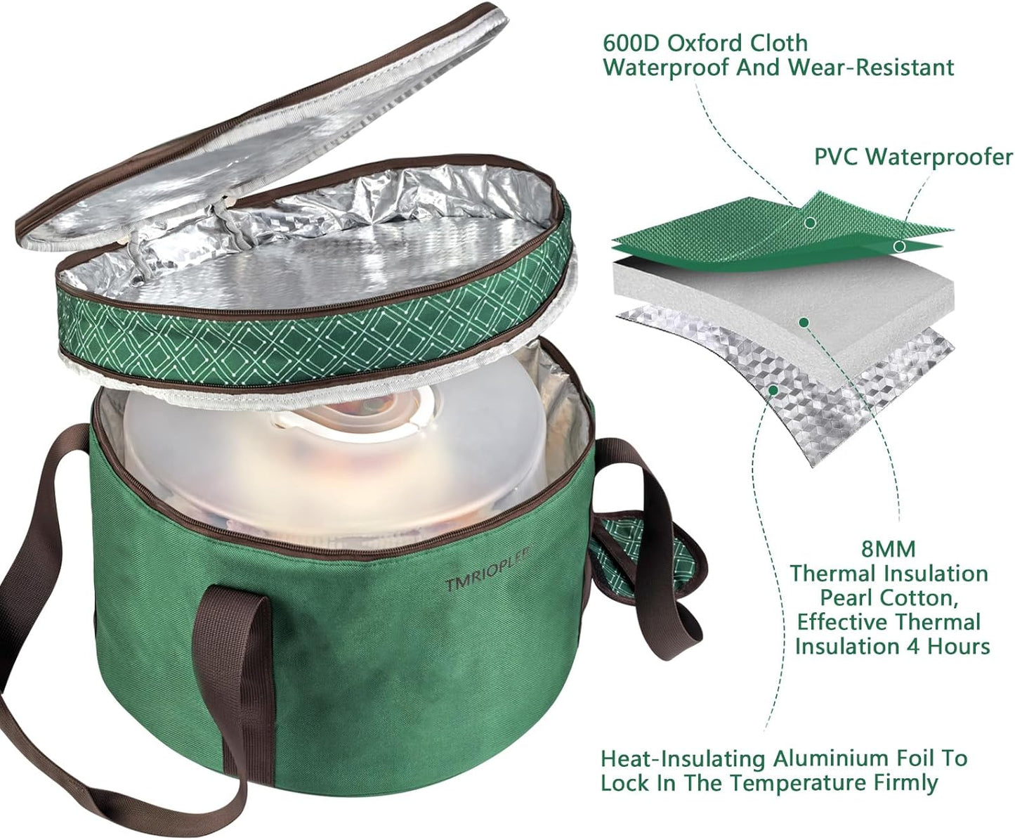 12 Inch Cake carrier Container with Lid and Handles Includes Insulated Bag for Safe Transportation of Buttercream Doesn't Melt Easy for Cakes, Pies and Cupcakes (Grey)