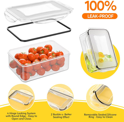 JSCARES 62 PCS Large Food Storage Containers with Lids Airtight (31 Lids & 31 Containers)- Reusable Plastic Leakproof Meal-Prep Container for Kitchen Storage Organization Microwave/Dishwasher Safe