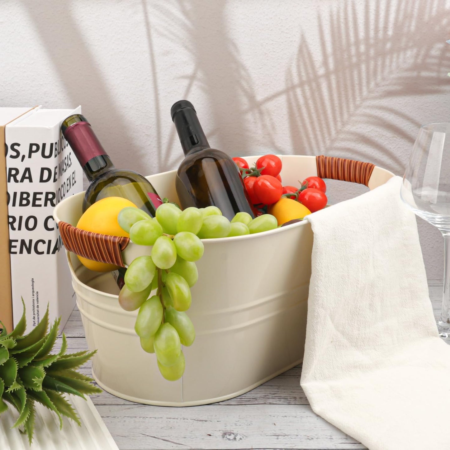 3 Pack 15.3" x 9" x 6" Yellow Metal Galvanized Tub with Handles, 3 Gallon Large Beverage Tubs for Parties, Beer, Wine, and Cocktails, Rust-Proof and Durable Ice Buckets