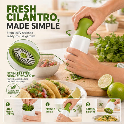 Manual Cilantro Chopper and Herb Grinder with Stainless Steel Blade