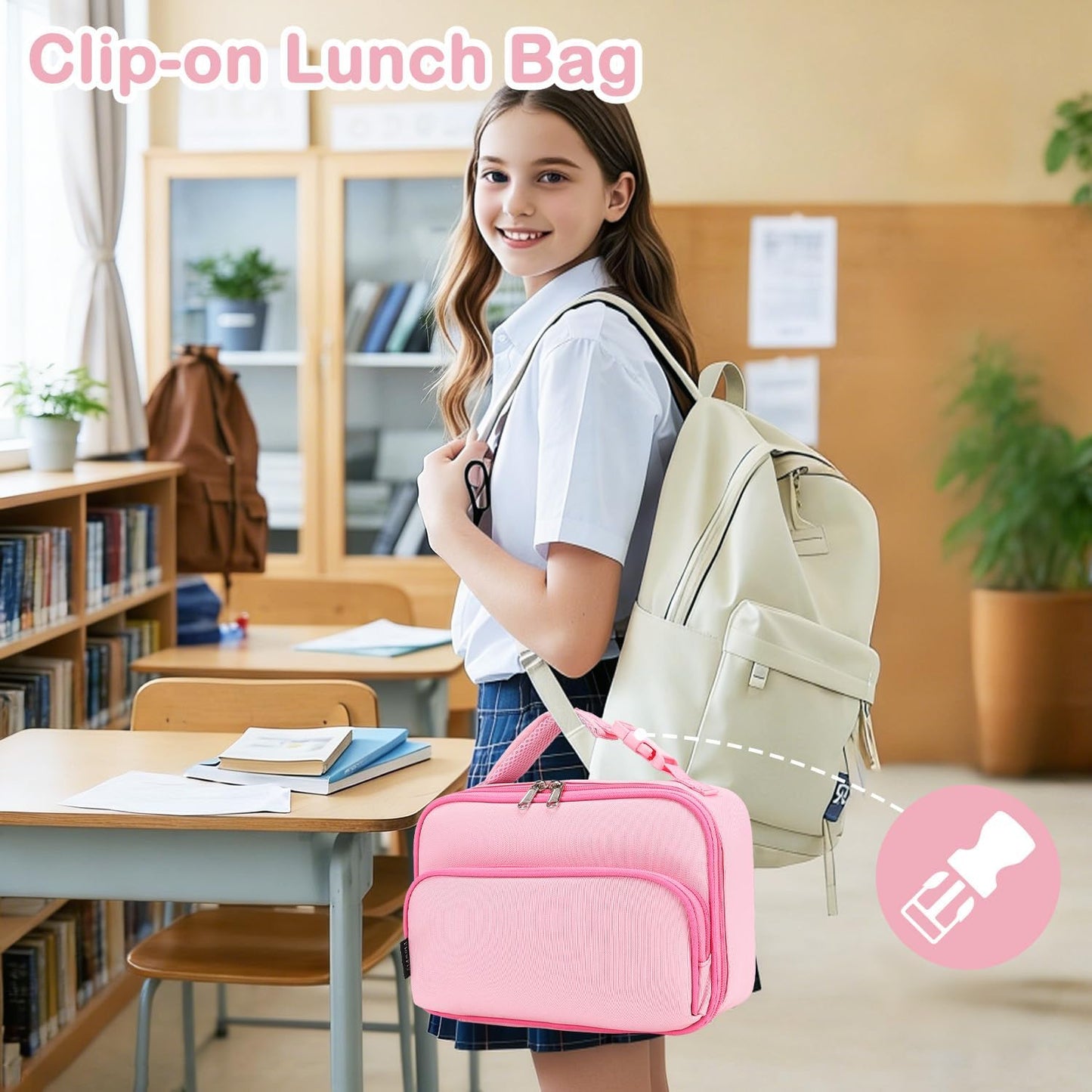 FlowFly Kids Lunch box Insulated Soft Bag Mini Cooler Back to School Thermal Meal Tote Kit for Girls, Boys, Astronaut - Colors A