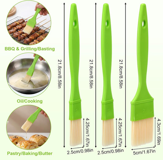 Amaxiu 3 Pcs Pastry Brush Set, 1in and 2in Bristle Basting Brush