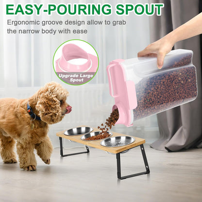 TBMax 10 Lbs Cat Dog Food Storage Container, 2026 Upgraded Large Pouring Container for Pet Food Storage, Bird Seed Dispenser, Portable Travel Kibble Holder -Dark Green