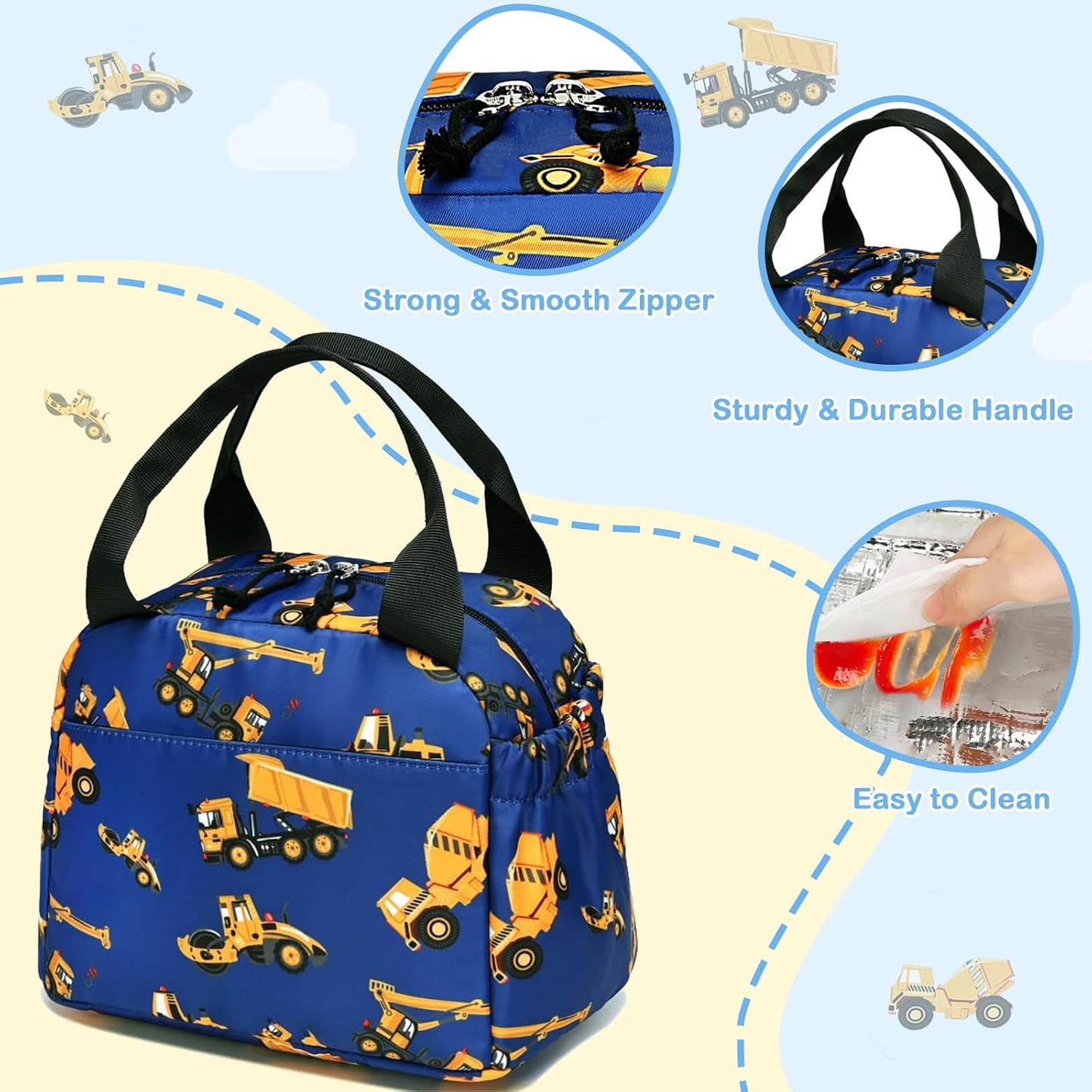 CAMTOP kids lunch bag Cute Insulated lunch box for Boys & Girls Leakproof loncheras for school