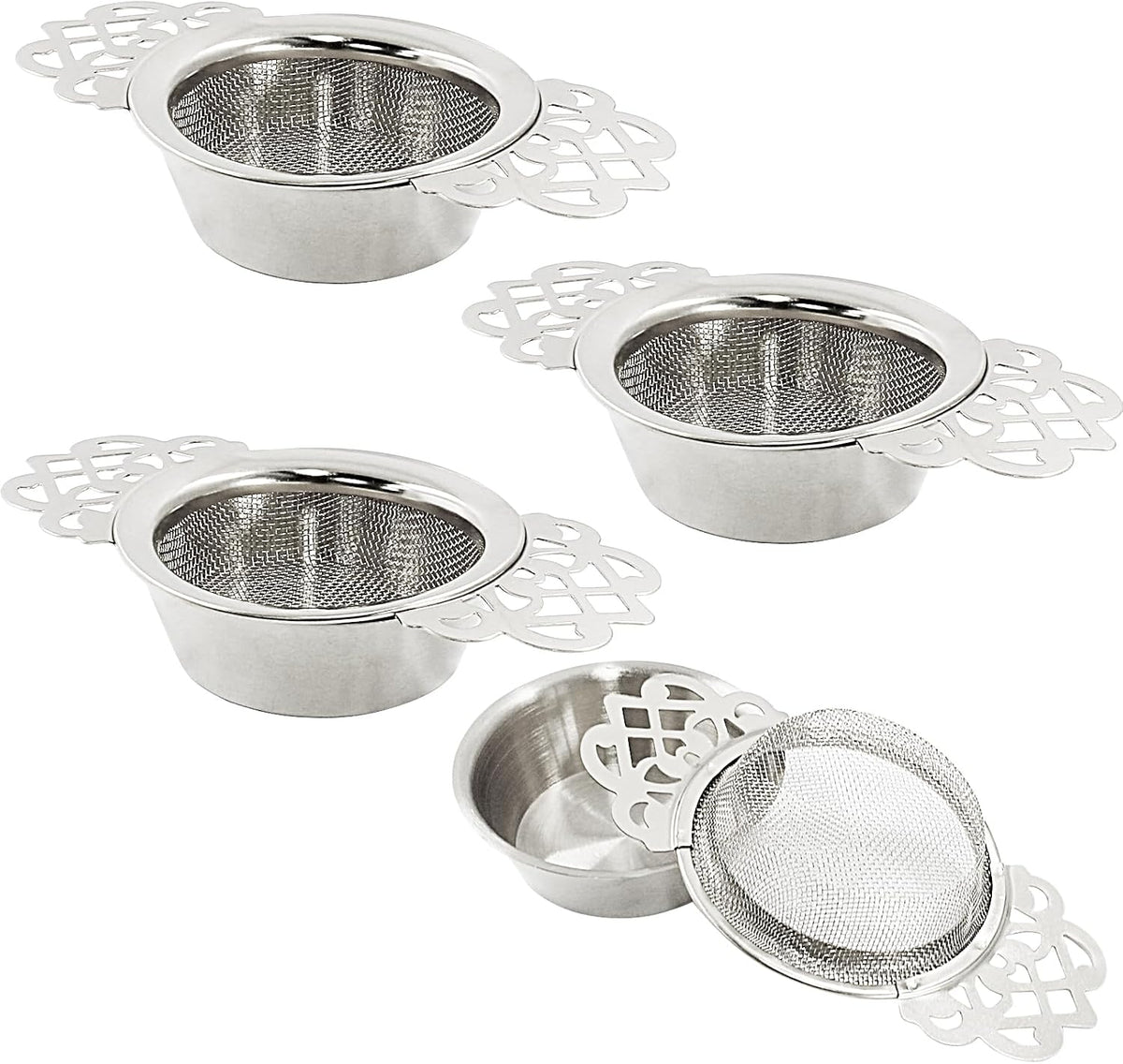 2 Pack Tea Strainers, Stainless Steel, Sliver