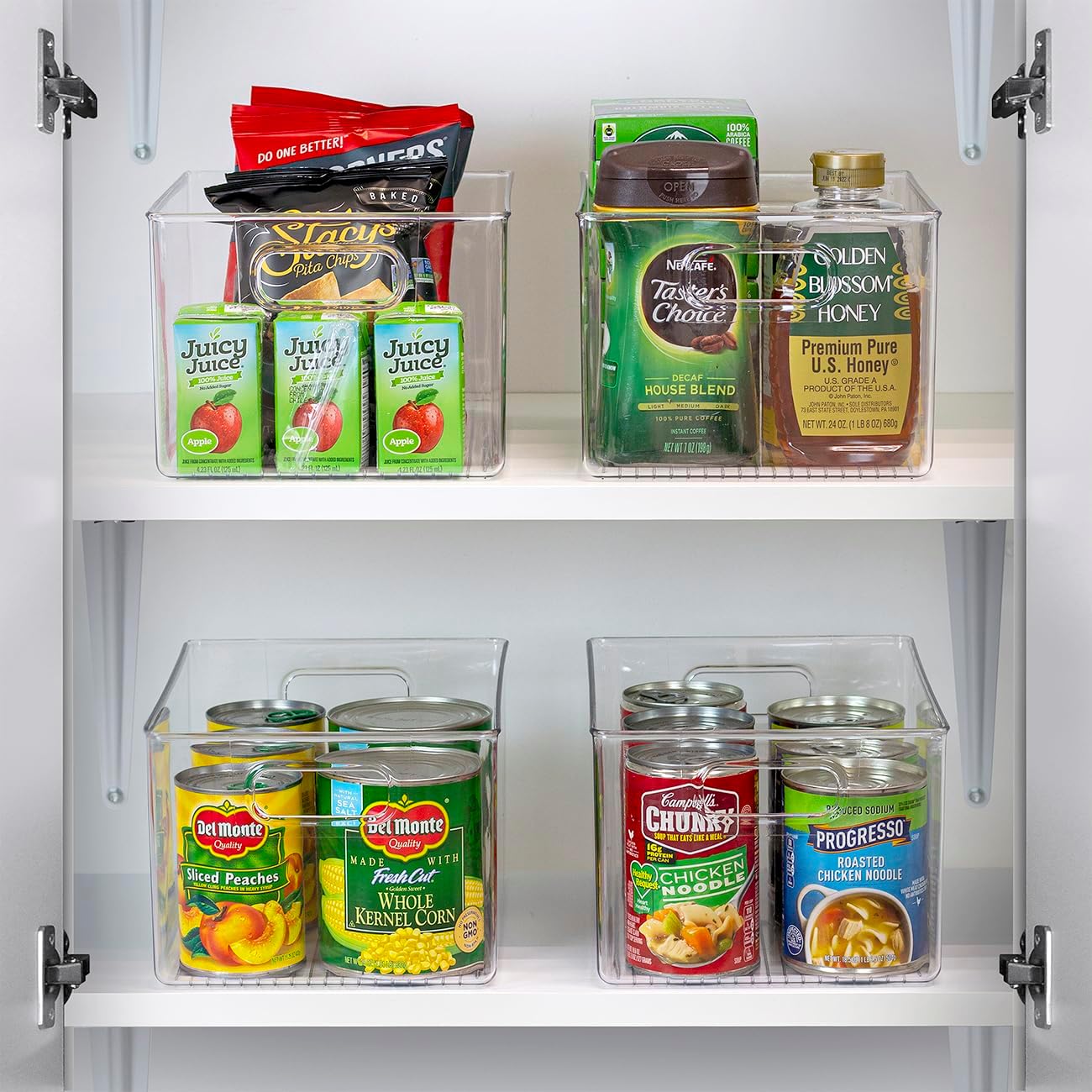 Sorbus Large Clear Plastic Storage Bins for Shelves, Clothes, with Handle - Clear Storage Bins, Drawer, Shelf, Closet, Pantry, Fridge, Freezer Organizer Bins, Closet Organizers and Storage (8 pack)