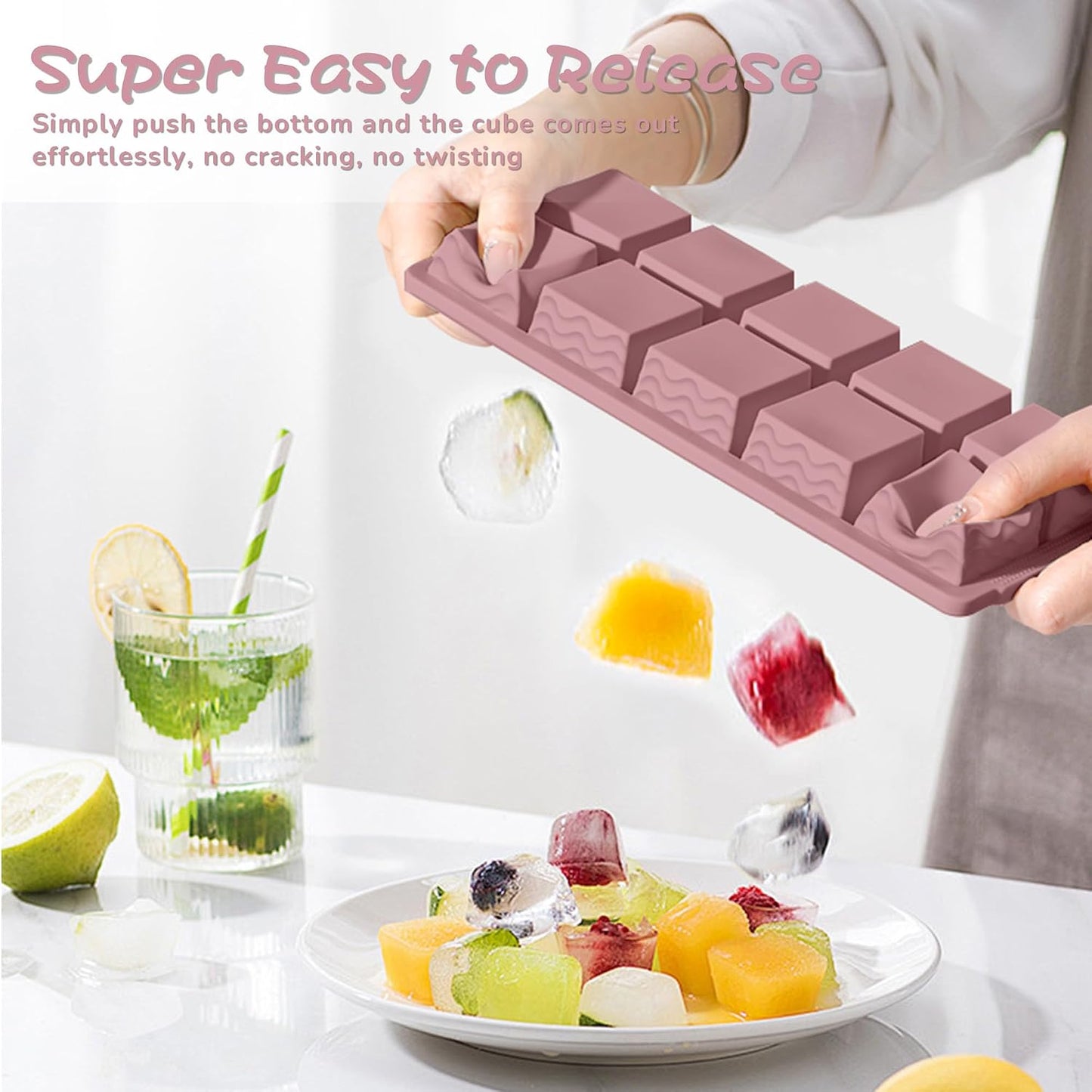 3-Pack Silicone Freezer Trays with Lid,2 Large 2-Cup(500ml)&4 Medium 1-Cup(250ml)&6 Small 1/2-Cup(125ml) Soup Freezer Container Molds,Ice Cube Tray For Meal Prep&Freezing Soup,Stews,Sauces