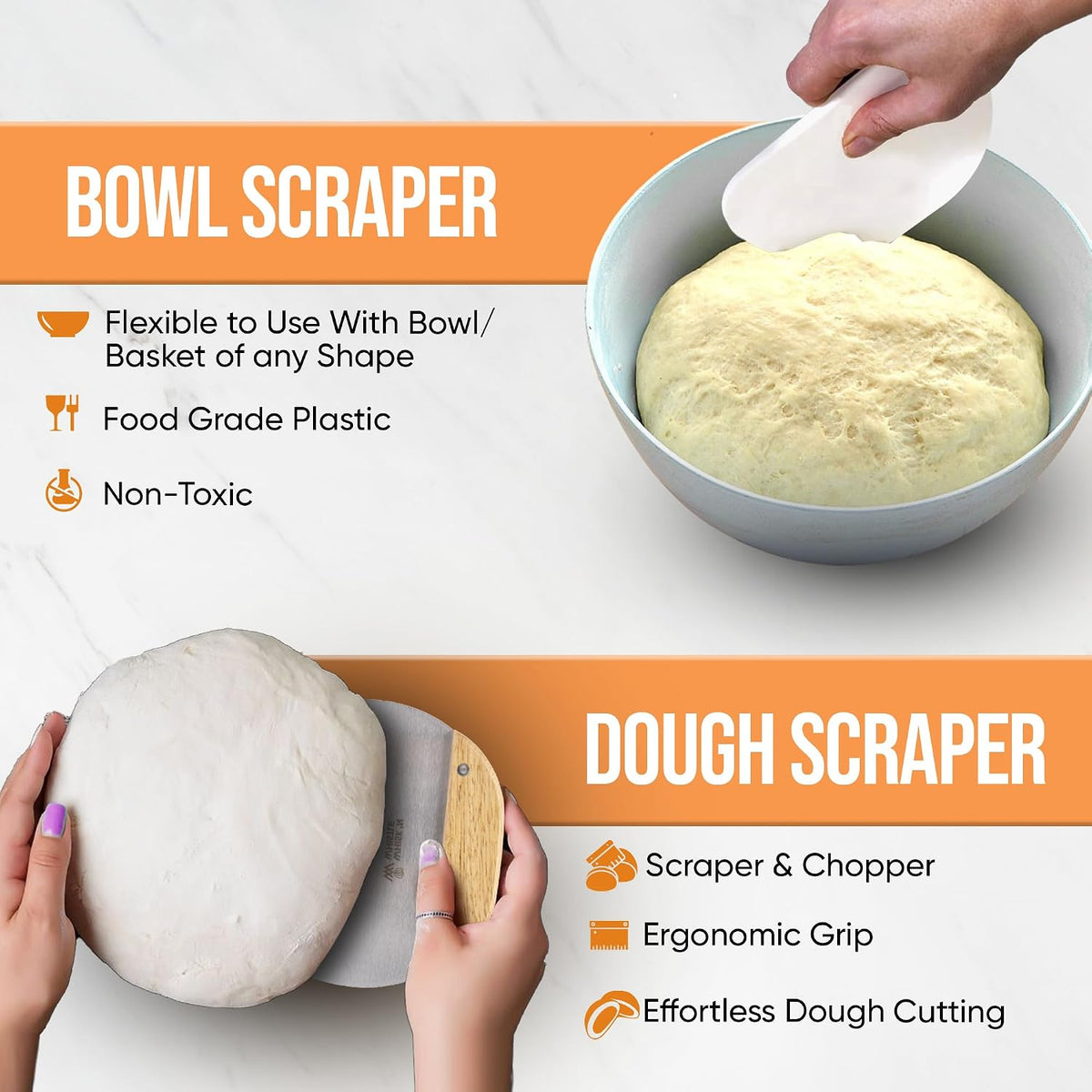 Banneton Bread Proofing Basket Set, 2 x Round 9 Inch Bread Proofing Baskets