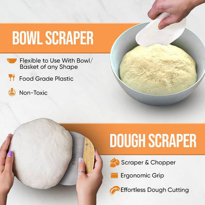 Banneton Bread Proofing Basket Set, 2 x Round 9 Inch Bread Proofing Baskets