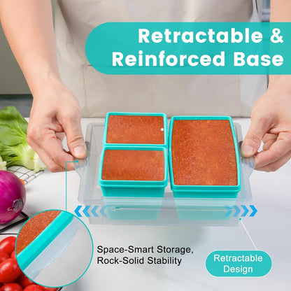 Gemice 1-Cup Silicone Freezer Molds with Lids, Individual 4-Pack Portion Soup Cubes Freezer Trays for Food Storage, Oven & Dishwasher Safe, BPA-Free, Silicone Freezer Containers for Meal Prep