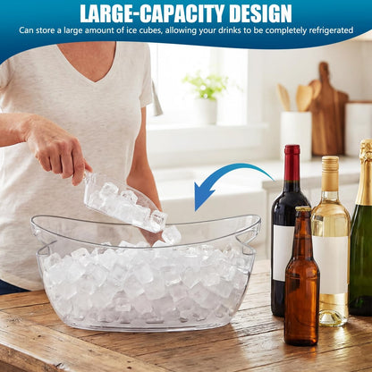 OBTANIM Clear Acrylic Ice Buckets Large Champagne Drink Cooler Storage Ice Tub with Scoops for Beer Cocktails Wine Beverage Home Parties Bar Cooling Supplies