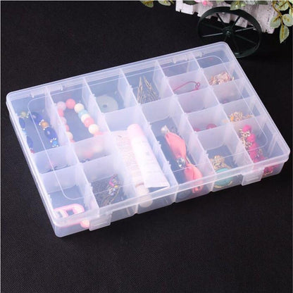 Gospire 15 Large Grids Clear Plastic Jewelry Box Organizer Storage Container with Removable Dividers (15 Grids - Clear)