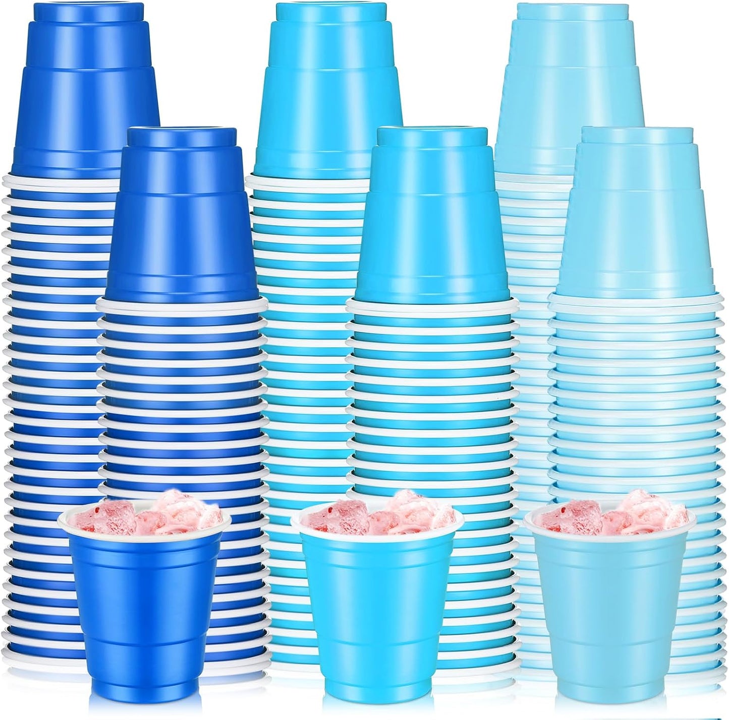 Roshtia 100 Pack 2 oz Plastic Shot Cups, Mini Disposable Shot Glasses 2 oz Wedding Party Cups for Bridal Shower Wedding Party, Beer Taste Serving, Snacks(Black, Gold)
