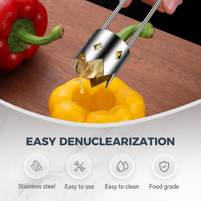 OFY ONLY FOR YOU Red Bell Pepper Seed Corer, Stainless Steel Fruit & Vegetable Corer Tool